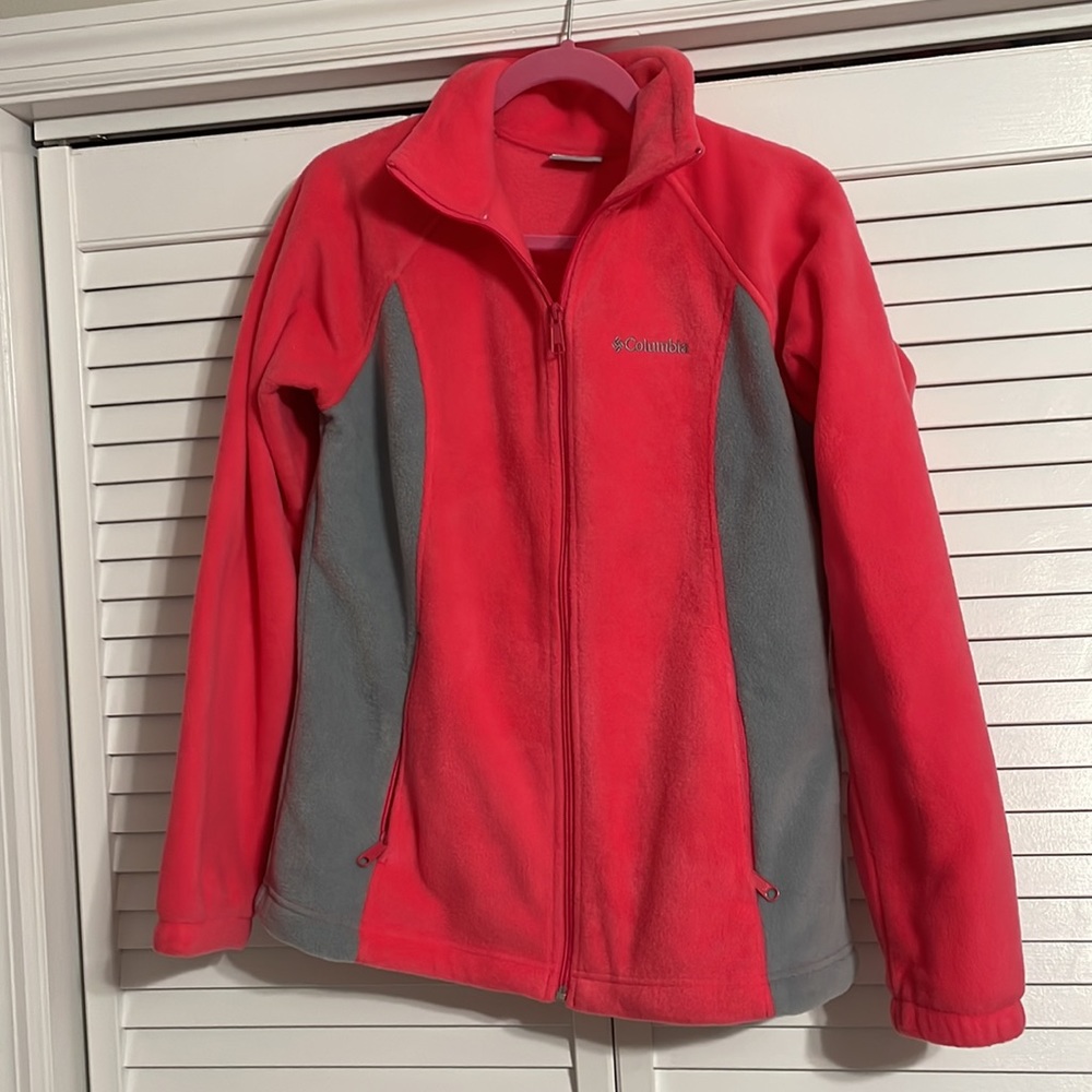 Like new Columbia zip up fleece jacket with two zippered pockets size large L - Picture 3 of 7